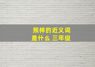 照样的近义词是什么 三年级